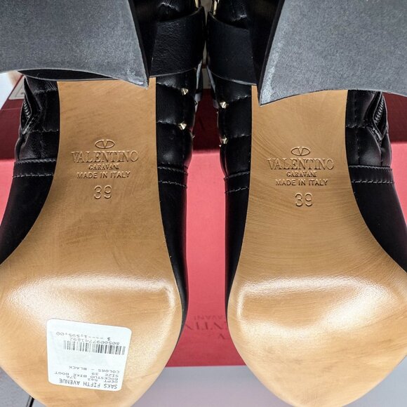 Brand New Valentino Garavani Rockstud Spike Heel Boot in Black Leather, Size 39 - Picture 11 of 11